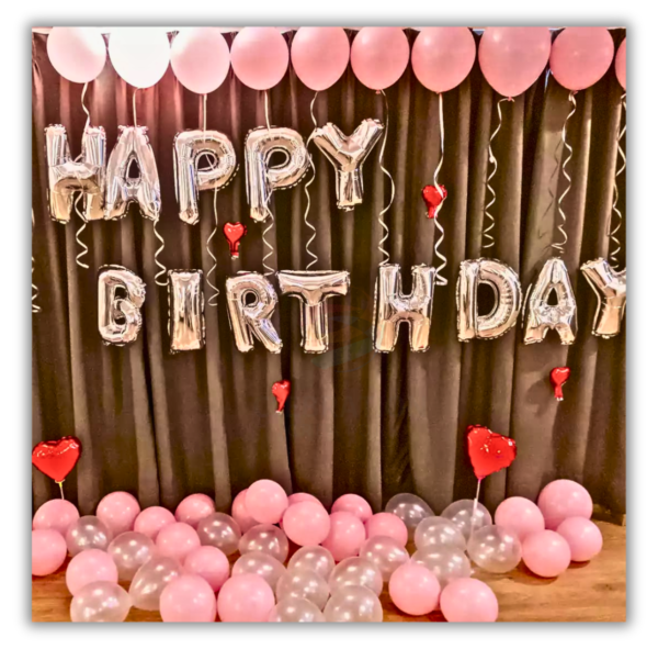 Silver birthday decoration