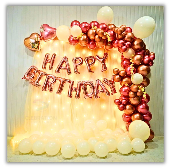 Rosegold garland theme Birthday decoration