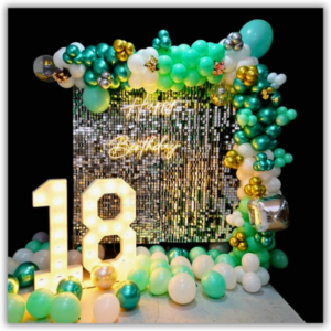 Green garland birthday celebration Decor